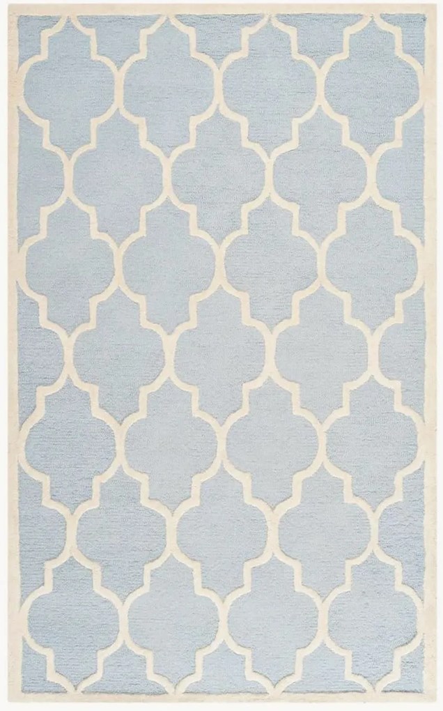 Handgetuft laagpolig wollen vloerkleed Everly