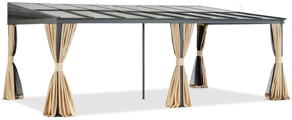 Aluminium terrasoverkapping 4 x 6 m Tarragona Premium Garden Point beige