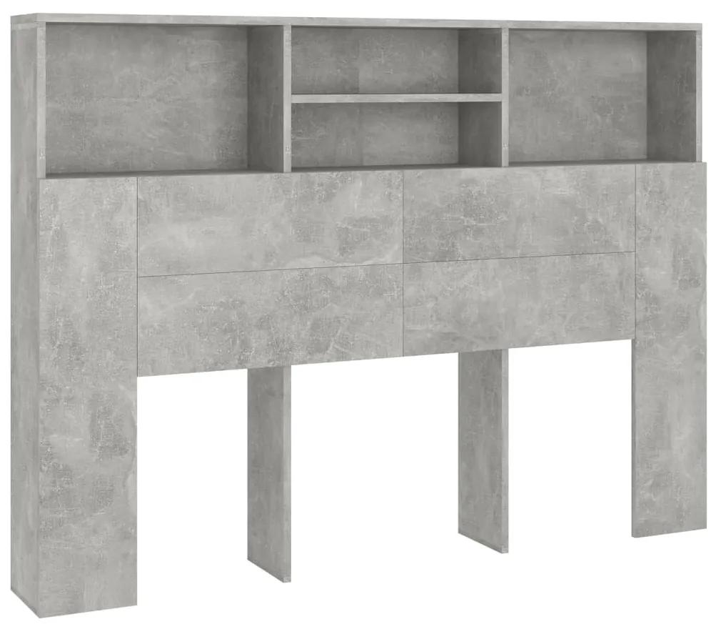 vidaXL Hoofdbordkast 140x19x103,5 cm betongrijs
