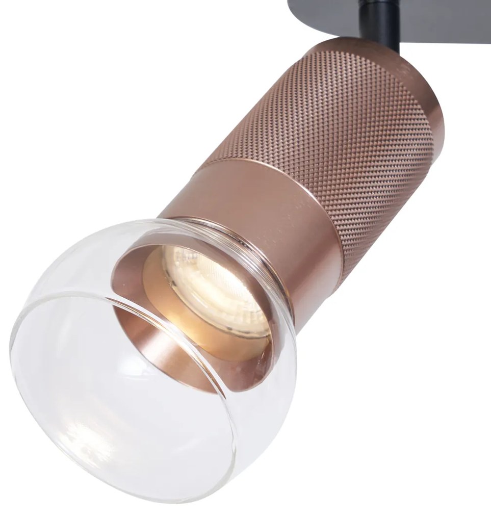 Afgeronde plafondSpot / Opbouwspot / Plafondspot donker brons 3-lichts draai- en kantelbaar - Veerle Modern GU10 ovaal Binnenverlichting Lamp