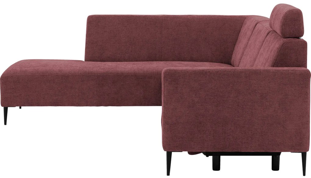 Goossens Hoekbank Tiolo Met Relaxfunctie En Hoofdsteun rood, stof, 3-zits, modern design met ligelement links