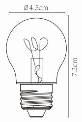 Lucide Bulb dimbare LED lamp 2200K E27 3W 4.5cm amber