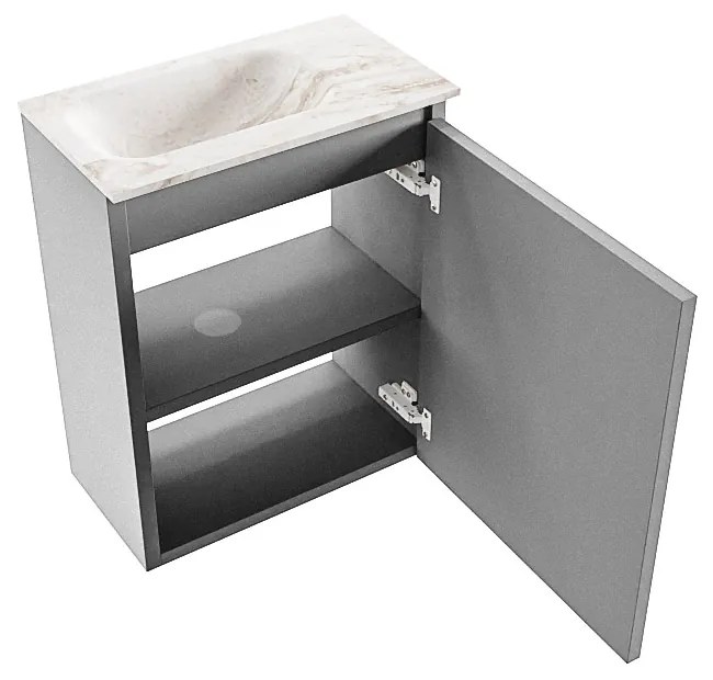 Mondiaz Ture DLux toiletmeubel 40cm plata met wastafel frappe links met kraangat