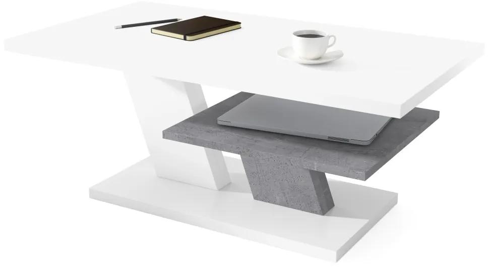 CLIFF wit / beton, salontafel