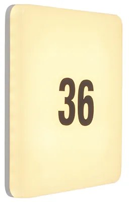 Moderne wandlamp vierkant incl. LED met nummerstickervel - Plater