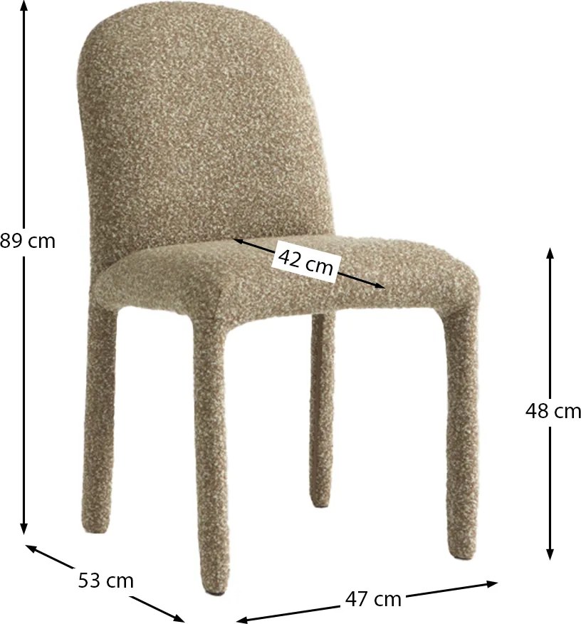 Taupe Eetkamerstoel Volledig Stof