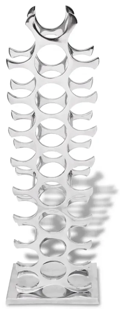 vidaXL Wijnrek 27 flessen zilverkleurig aluminium