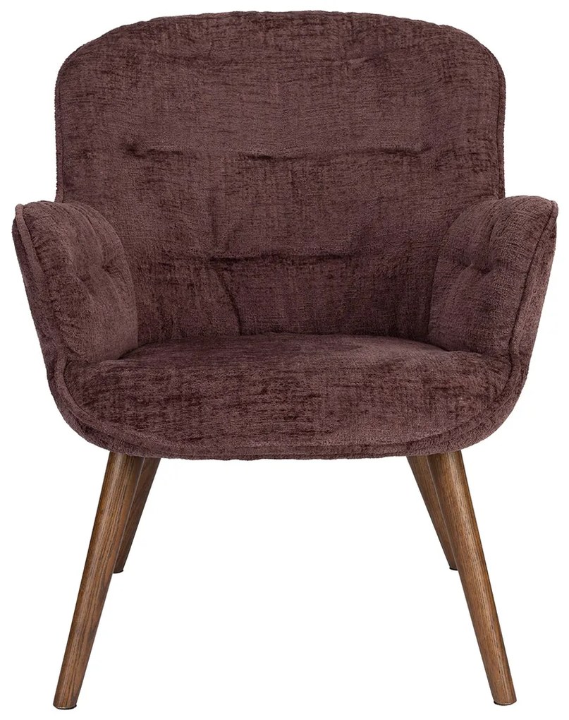 Dutchbone Lenn Retro Fauteuil Paars Fluweel