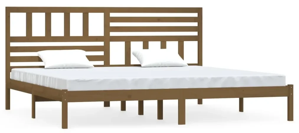 vidaXL Bedframe massief grenenhout honingbruin 200x200 cm