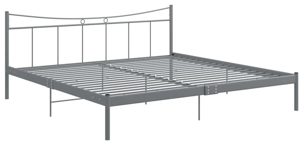 vidaXL Bedframe metaal grijs 200x200 cm