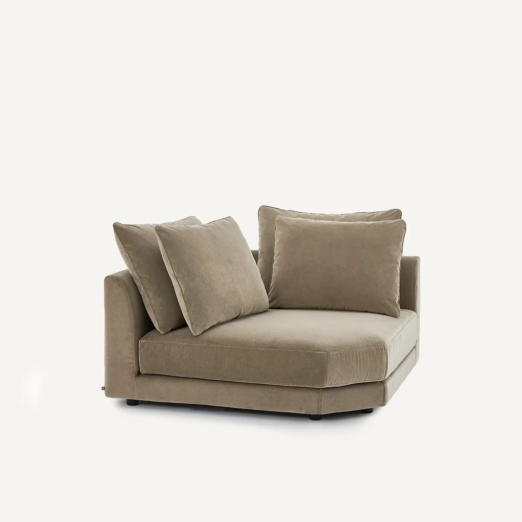 Modulaire hoekbank in stonewashed fluweel, TIBERIO