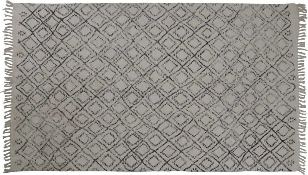 Vloerkleed 230x160 cm BOYAKA zwart-wit ruitprint