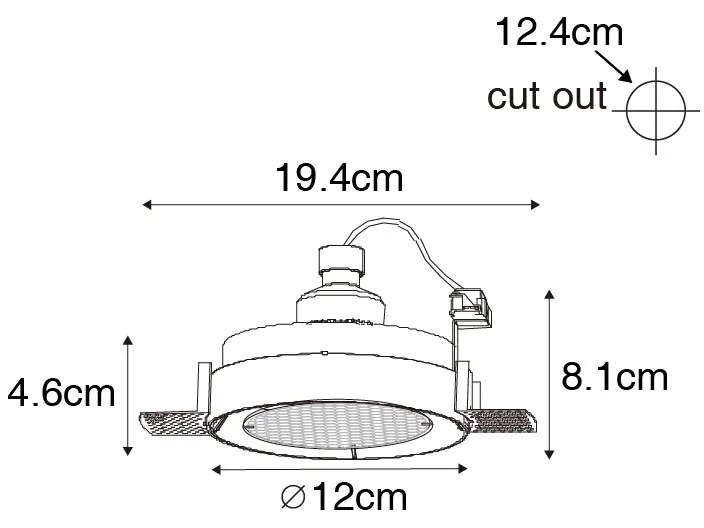 Moderne inbouwspot wit GU10 AR70 rond trimless - Oneon Modern GU10 Binnenverlichting Lamp