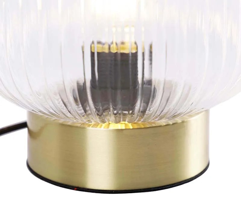 Art Deco tafellamp messing met glas - Karel Art Deco E27 rond Binnenverlichting Lamp