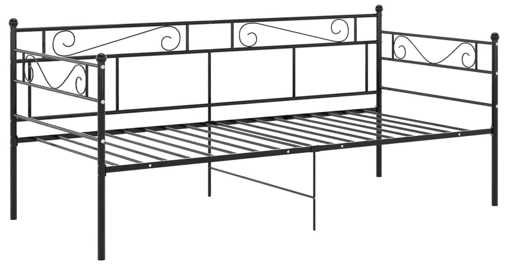 vidaXL Slaapbankframe metaal zwart 90x200 cm