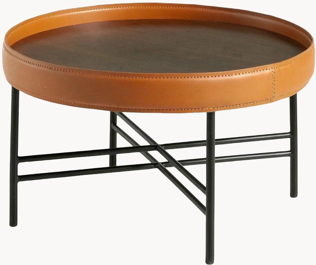 Ronde salontafel Miyako van kunstleer