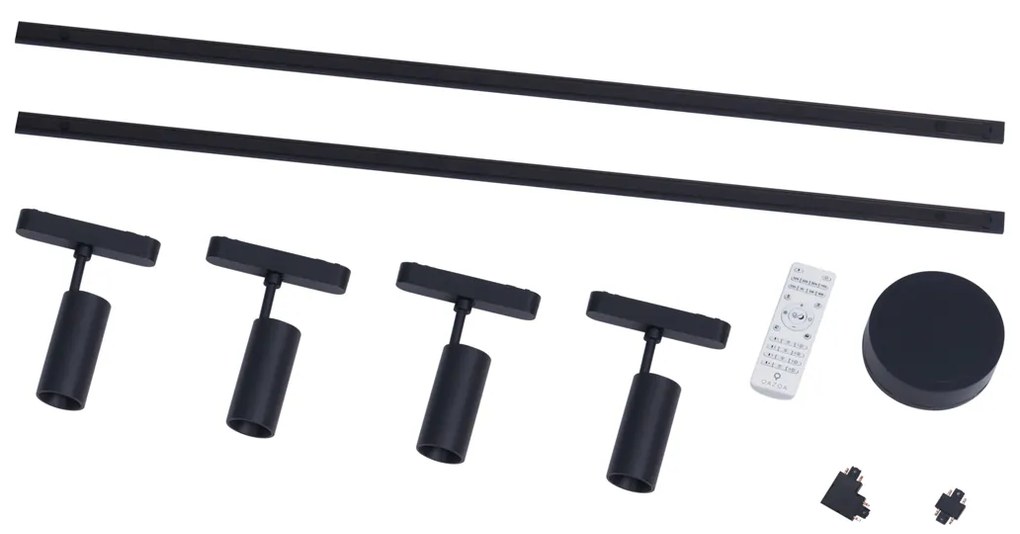 Modern railsysteem met 4 spots zwart 1-fase 200 cm - Magnetic Gert