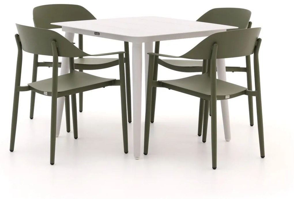Diningset Bellagio  | 4 personen aluminium | Tuinset stapelbaar | 5-delig | Kees Smit Tuinmeubelen