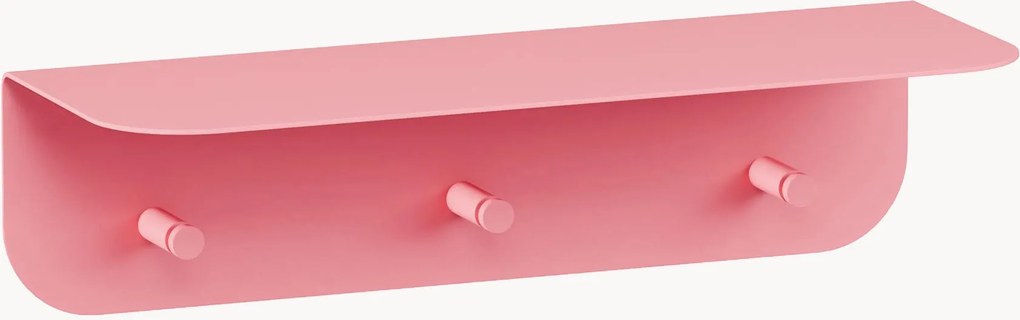 Metalen wandrek Malou met haken en hoedenplank