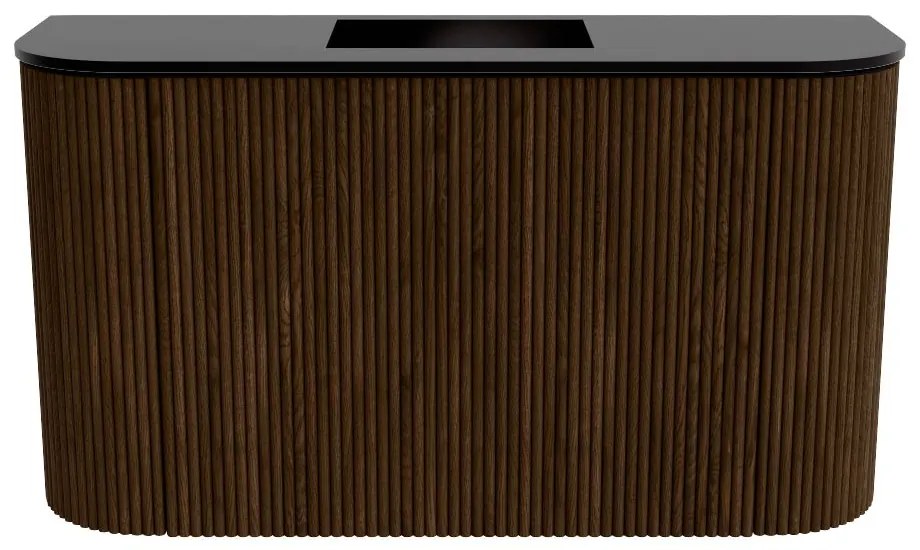 Mondiaz Joya 75cm toiletmeubel ronding links/rechts walnut met wastafel faye midden zonder kraangat urban
