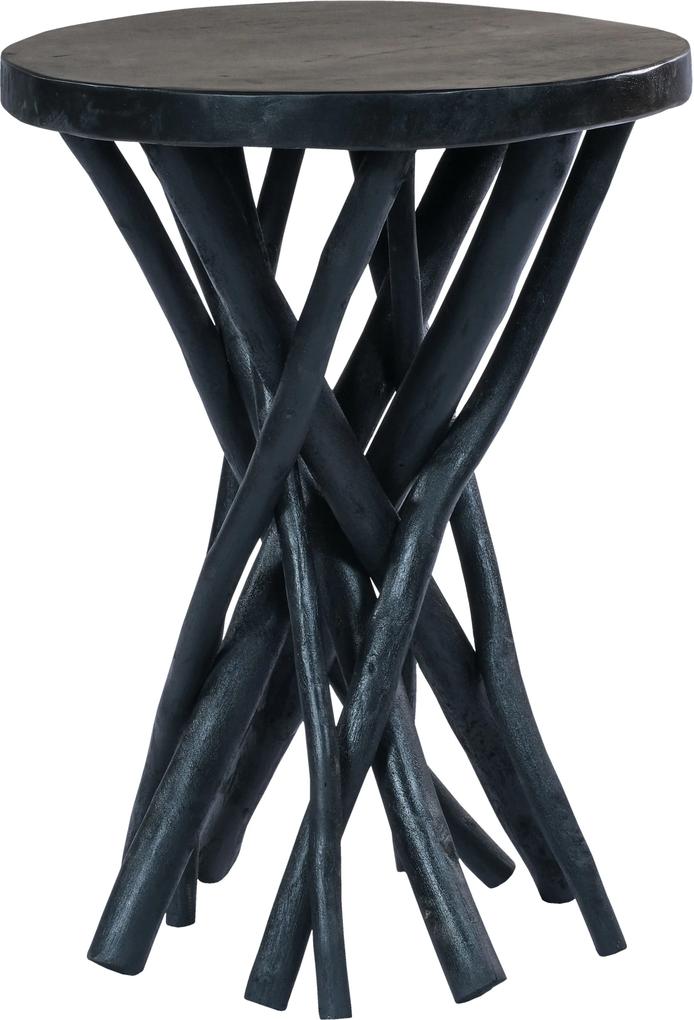 Hearthome & Living | Bijzettafel Radix lengte 40 cm x breedte 40 cm x hoogte 55 cm zwart bijzettafels teakhout tafels meubels | NADUVI outlet