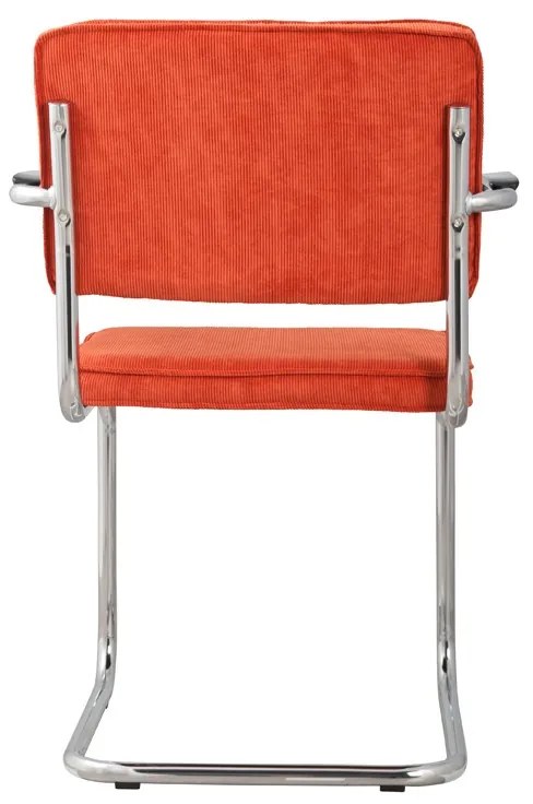 Zuiver Ridge Rib Eetkamerstoel Rib Oranje Met Armleuningen