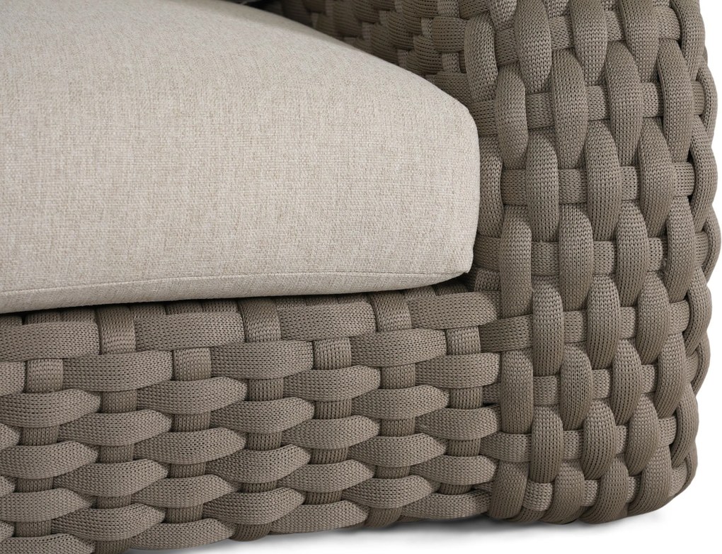 Stoel en Bank Loungeset 5 personen Rope Taupe  Santika Furniture Santika