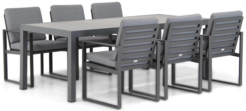 Tuinset 6 personen 220 cm Aluminium Grijs Santika Furniture Santika