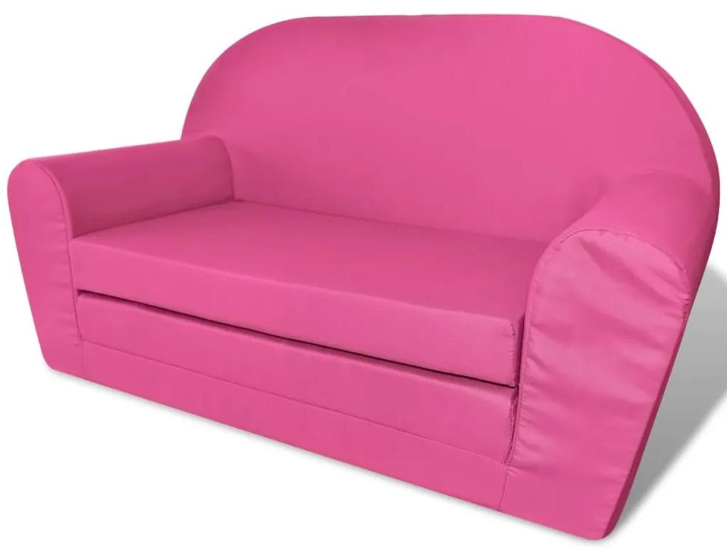 vidaXL Loungestoel voor kinderen uitklapbaar roze