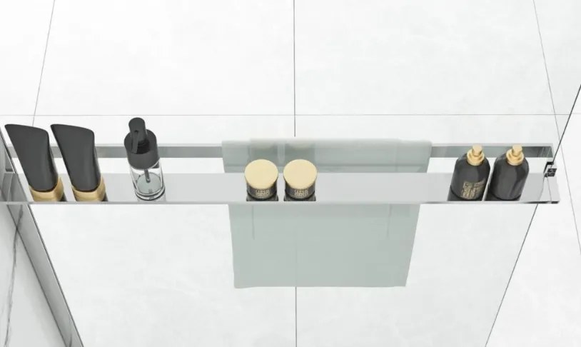 Sanigoods Obby inkortbaar handdoekrek/planchet voor douchewand 120cm chroom
