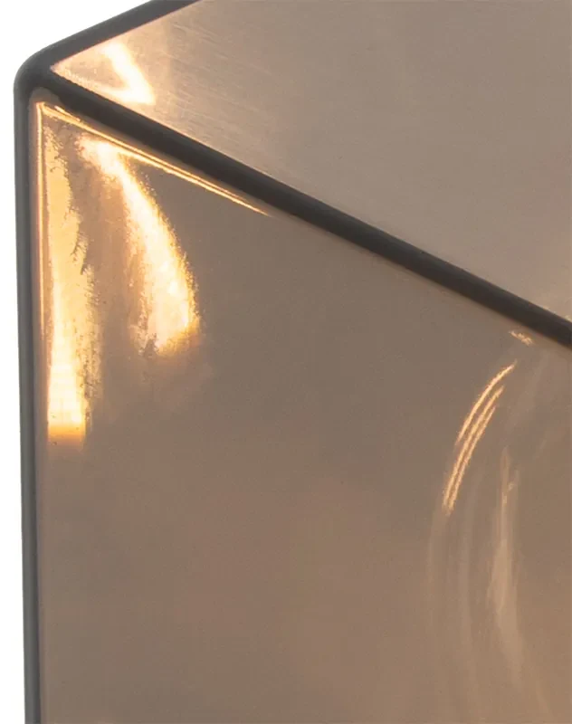 Staande buitenlamp zwart 70 cm IP44 met smoke glass - Denmark Modern E27 IP44 Buitenverlichting