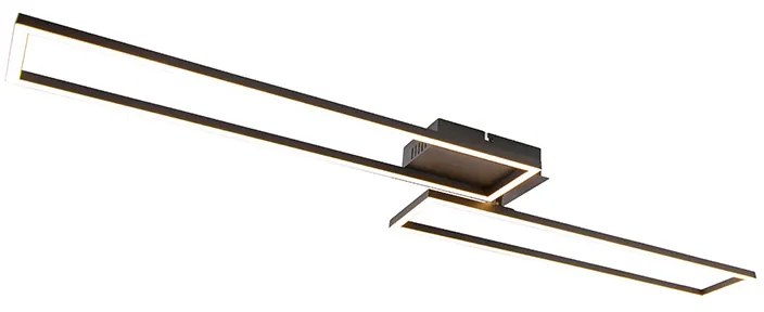 Plafondlamp langwerpig zwart 3-staps dimbaar - Plazas Novo