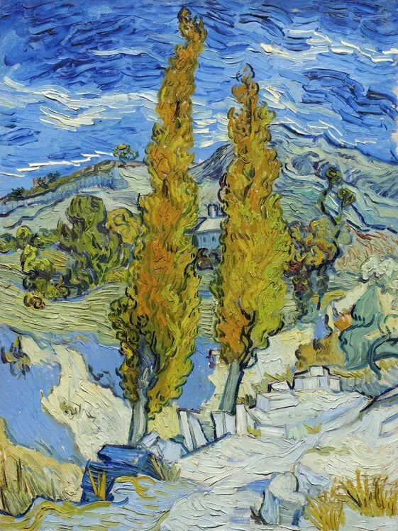 Kunstreproductie The Poplars at Saint-Rémy (1889), Vincent van Gogh