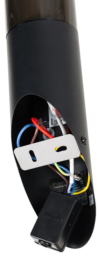 Moderne buiten wandlamp zwart met bewegingssensor IP44 - Rox