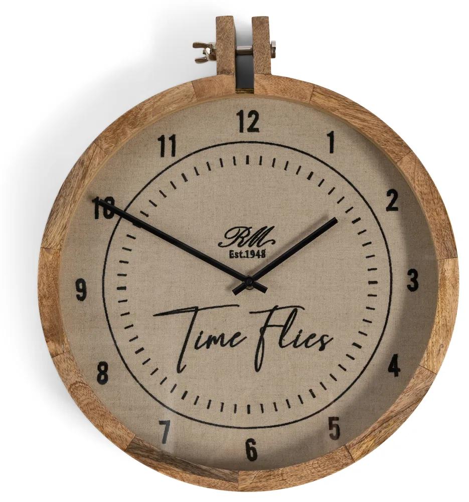 Rivièra Maison - RM Time Flies Wall Clock - Kleur: naturel
