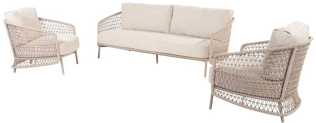 4 Seasons Outdoor Puccini loungeset 3-delig - latte