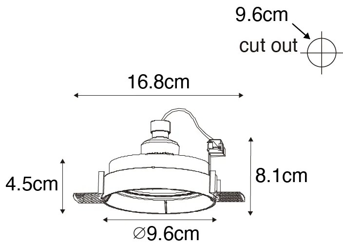 Set van 6 Moderne inbouwspot zwart GU10 rond trimless - Oneon Honey GU10 Binnenverlichting Lamp