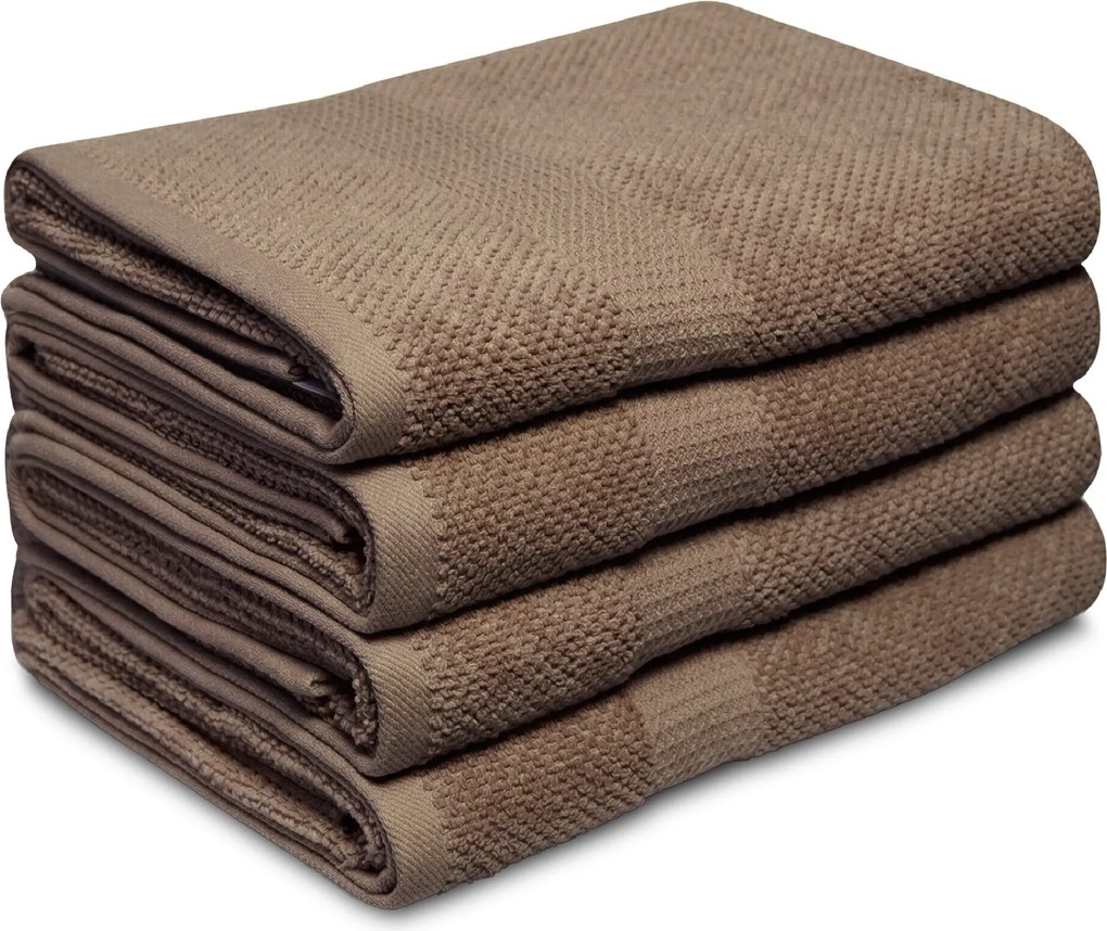 Handdoek Popcorn Collectie – 4 stuks – 70×140 – nougat
