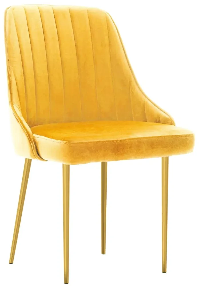 vidaXL Eetkamerstoelen 2 st fluweel geel