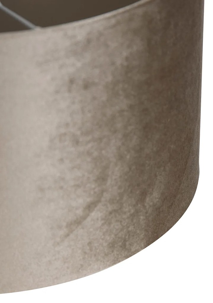 Velours lampenkap taupe rond 35/35/20