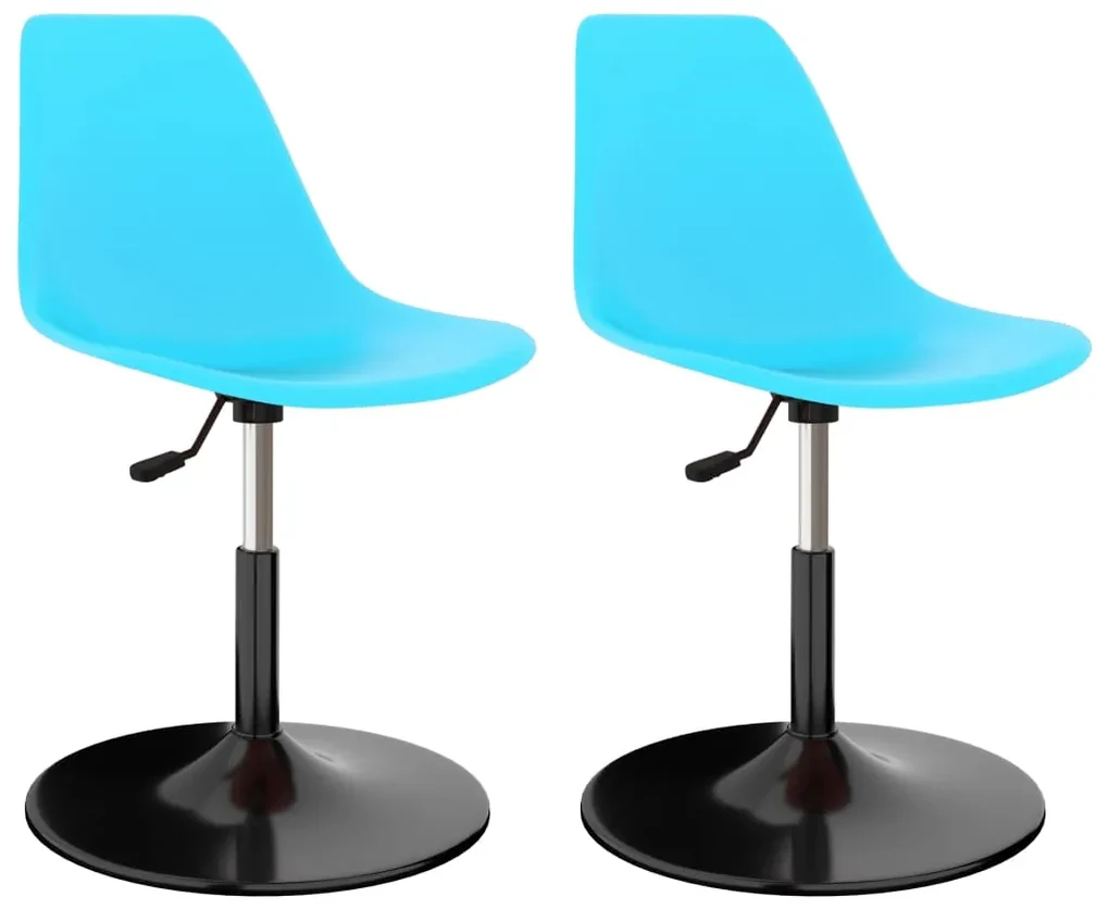 vidaXL Eetkamerstoelen 2 st draaibaar PP blauw