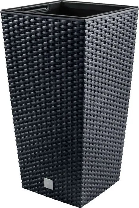 Prosperplast bloempot Rato Square - Antraciet - 17 x 17 x 32cm