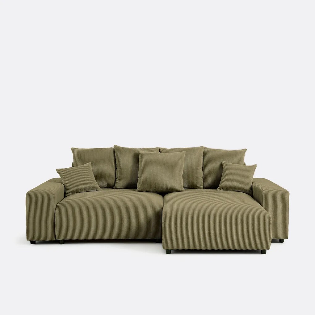 Omvormbare hoekbank met koffer, ribfluweel, LOMI