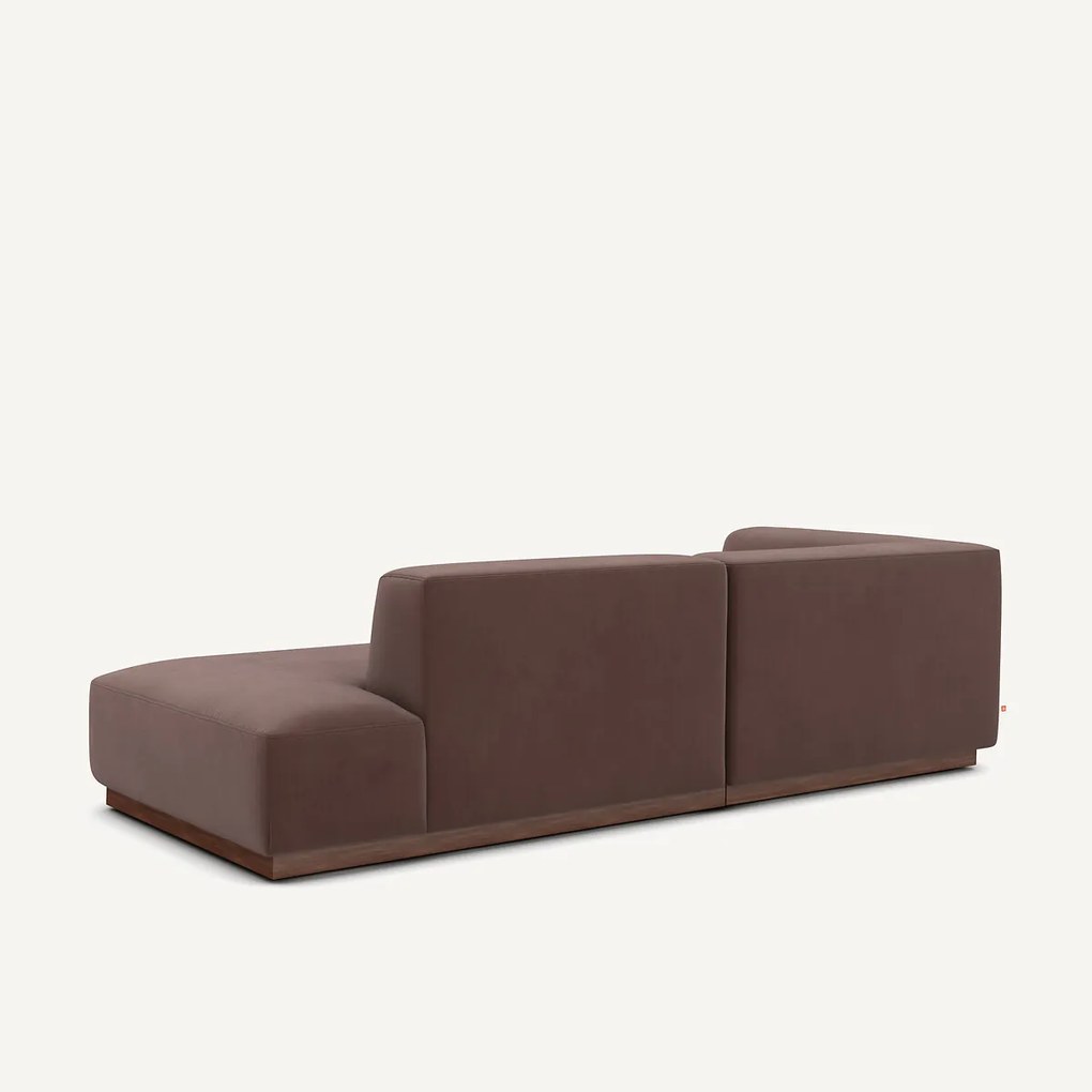 Hoekbank links in linnen fluweel, JACOPO