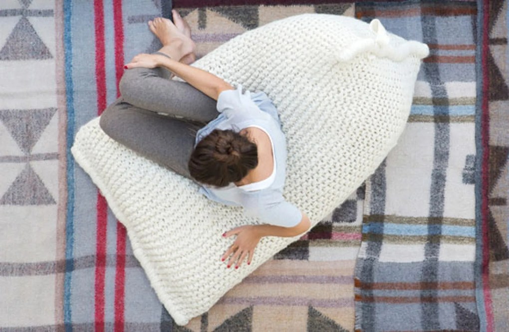 Zilalila Nest Gebreide Beanbag - White