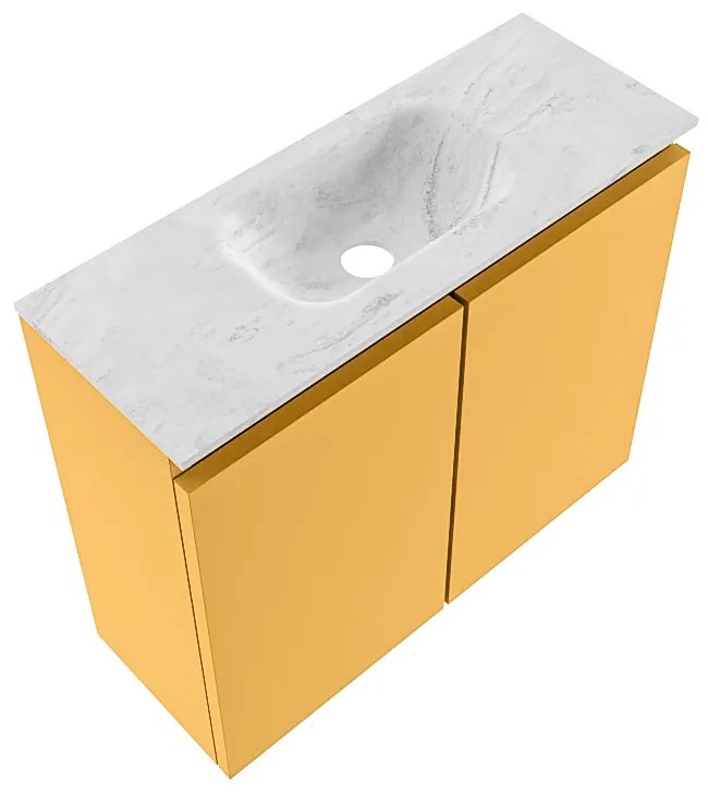 Mondiaz Ture DLux toiletmeubel 60cm ocher met wastafel opalo midden met kraangat