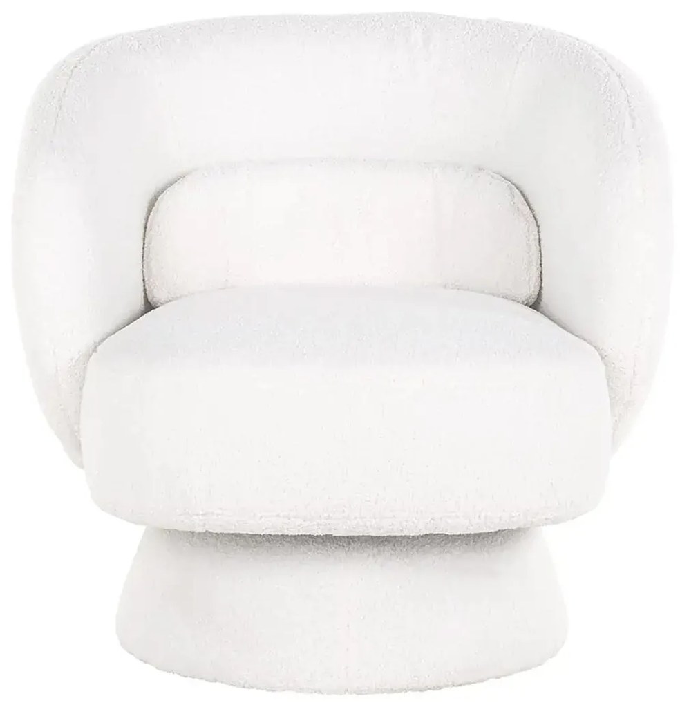 Richmond Interiors Senna Draaibare Fauteuil Witte Teddy Stof