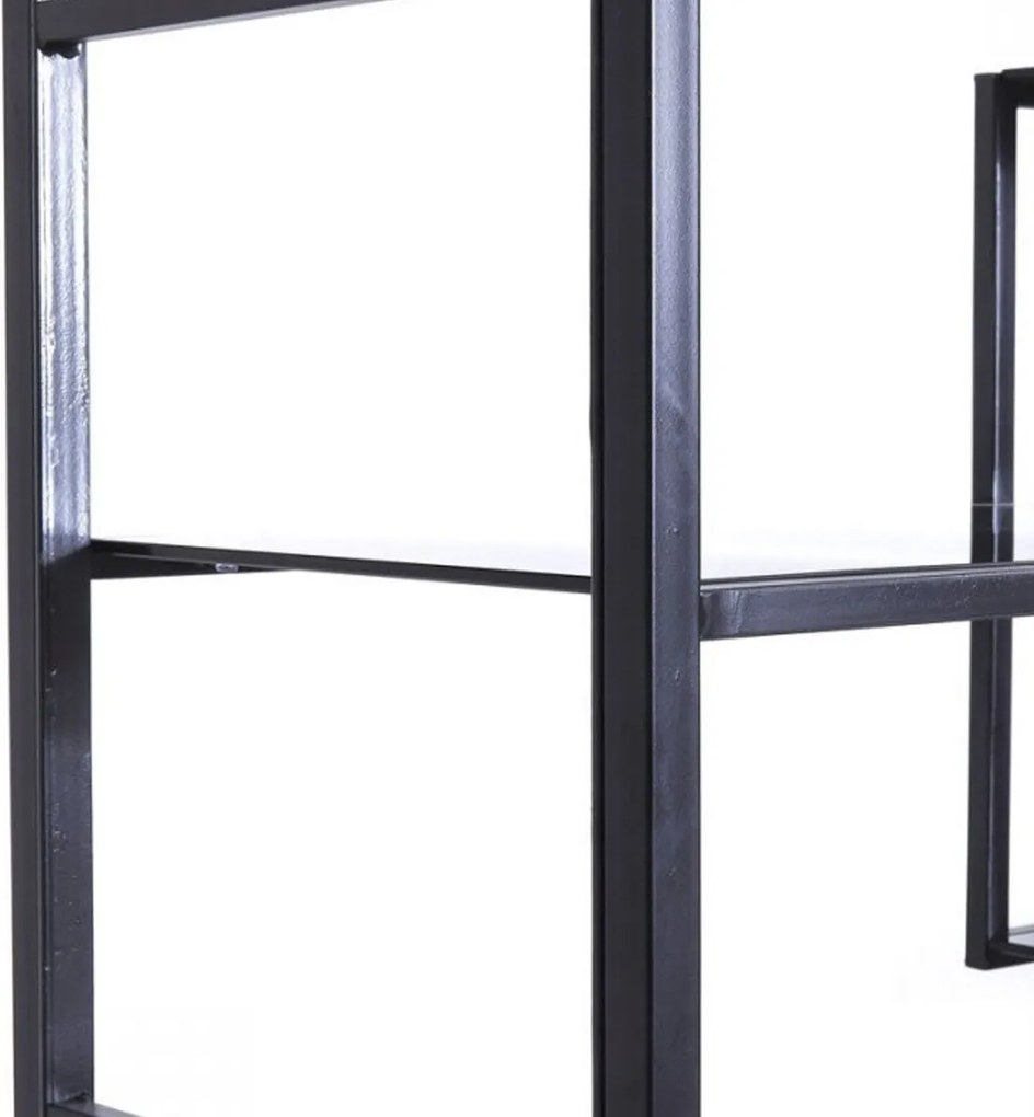 Hoog Wandrek Staal Met Glas - 115x30x195cm.
