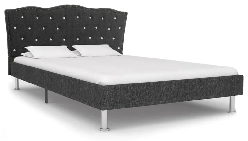 vidaXL Bedframe stof donkergrijs 140x200 cm