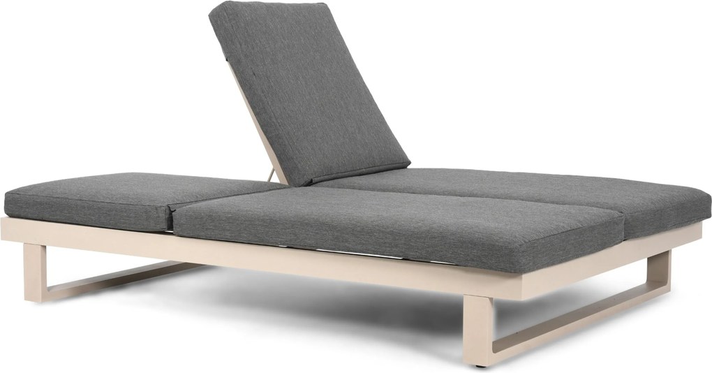 Lifestyle Garden Furniture Massimo Ligbed Met Kussen Loft/dark Grey Aluminium Taupe